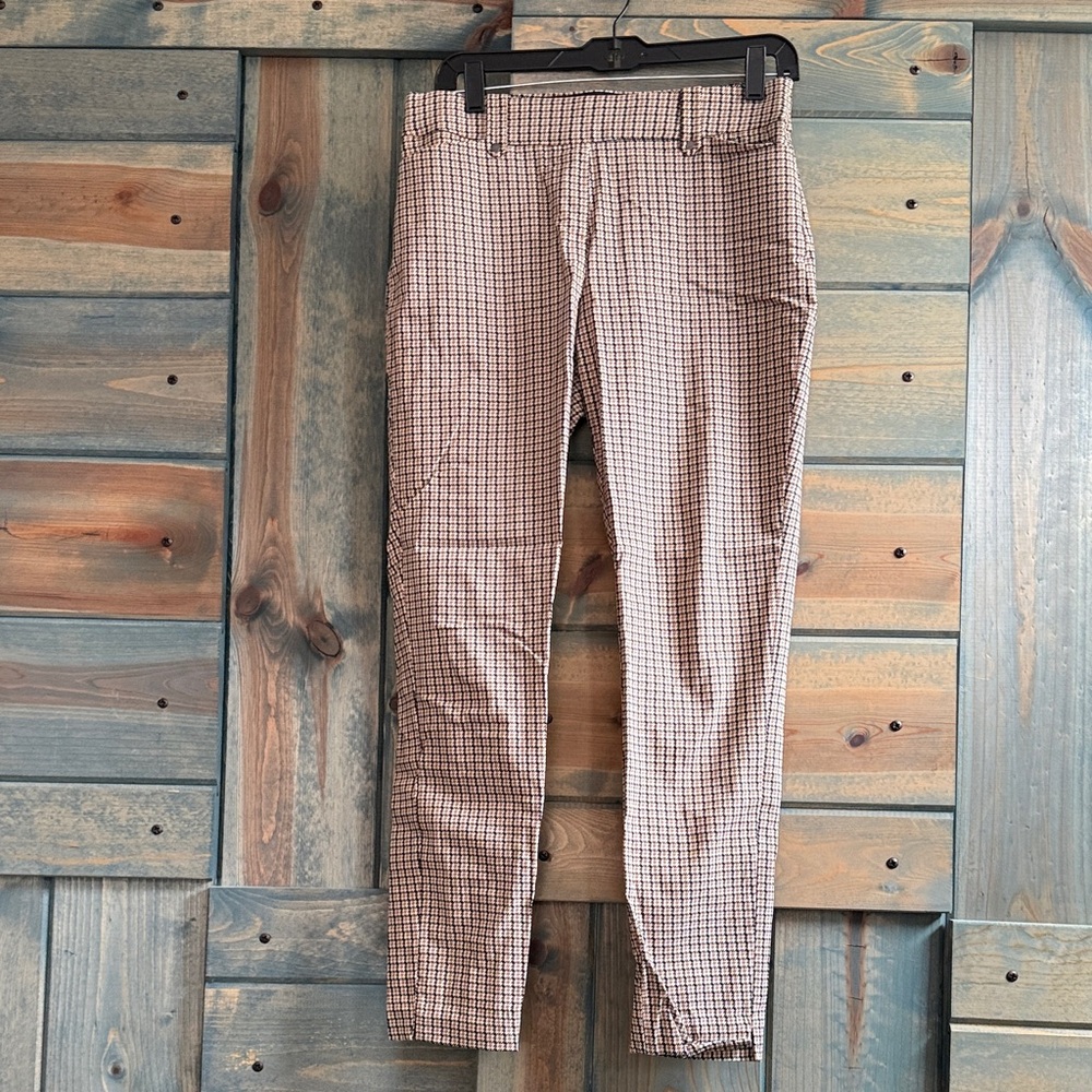 Maurices womens Checkered Chinos — Brown and Black stretchy